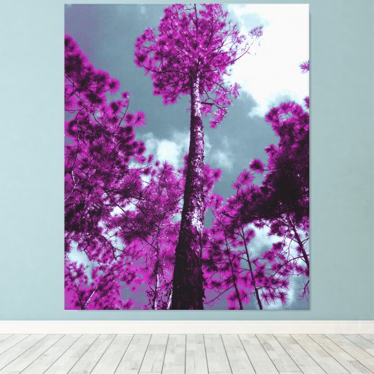 Der Lila Baum Leinwanddruck (Insitu (Holzboden))