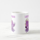 Der Lila Dinosaurier, der lustige Dinosaurier. Kaffeetasse (Mittel)