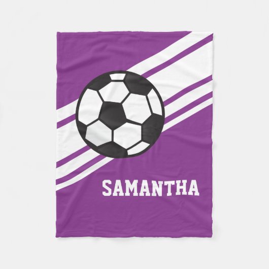 Der Lila Fußball-Sportname des Mädchens Personalis Fleecedecke (Vorderseite)