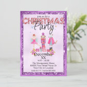 Der Lila Glitzer für das Nutcracker-Weihnachtswass Einladung (Stehend Vorderseite)