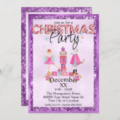 Der Lila Glitzer für das Nutcracker-Weihnachtswass Einladung (Vorne/Hinten)