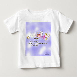 Der lila, goldene Engel sagt langsamer Baby T-shirt