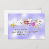 Der lila, goldene Engel sagt langsamer Dankeskarte (Vorne/Hinten)