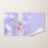 Der lila, goldene Engel sagt langsamer Handtuch (Handtuch)