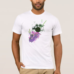 Der lila T - Shirt Männer der Musikmontage-2