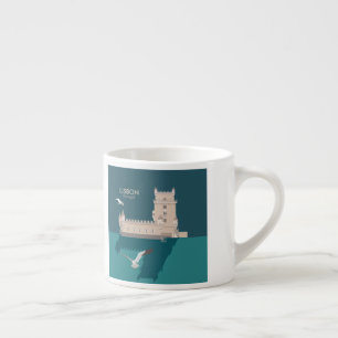 Der Lissaboner Turm von Belem im Stil eines alten  Espressotasse