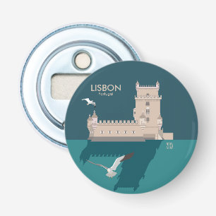 Der Lissaboner Turm von Belem im Stil eines alten Flaschenöffner