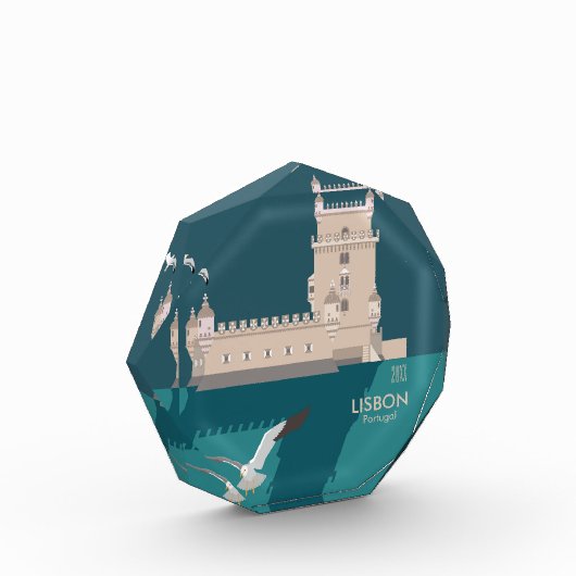 Der Lissaboner Turm von Belem im Stil eines alten Fotoblock (Links)