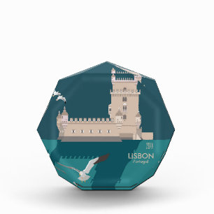 Der Lissaboner Turm von Belem im Stil eines alten  Fotoblock
