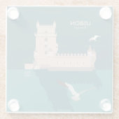 Der Lissaboner Turm von Belem im Stil eines alten  Glasuntersetzer (Rückseite)