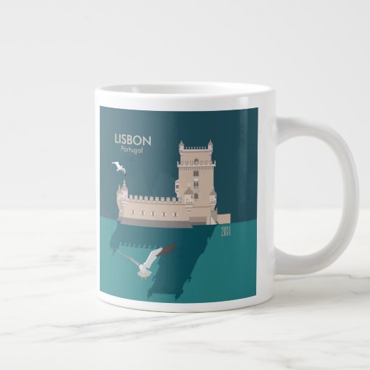 Der Lissaboner Turm von Belem im Stil eines alten Jumbo-Tasse (Rechts)