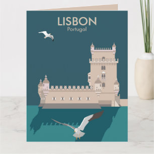 Der Lissaboner Turm von Belem im Stil eines alten Karte