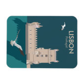 Der Lissaboner Turm von Belem im Stil eines alten Magnet (Horizontal)