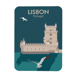 Der Lissaboner Turm von Belem im Stil eines alten Magnet
