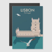 Der Lissaboner Turm von Belem im Stil eines alten  Magnetkarte (Vorne/Hinten)