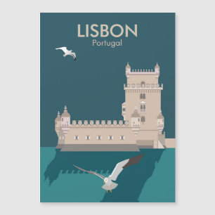 Der Lissaboner Turm von Belem im Stil eines alten  Magnetkarte