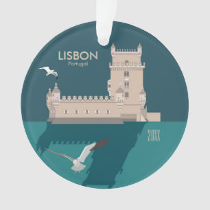 Der Lissaboner Turm von Belem im Stil eines alten Ornament