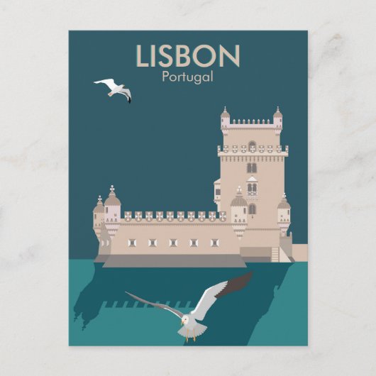 Der Lissaboner Turm von Belem im Stil eines alten Postkarte (Vorderseite)