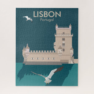 Der Lissaboner Turm von Belem im Stil eines alten  Puzzle
