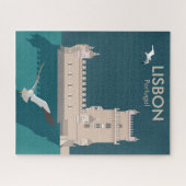 Der Lissaboner Turm von Belem im Stil eines alten  Puzzle (Horizontal)
