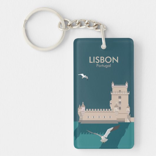 Der Lissaboner Turm von Belem im Stil eines alten  Schlüsselanhänger (Vorderseite)