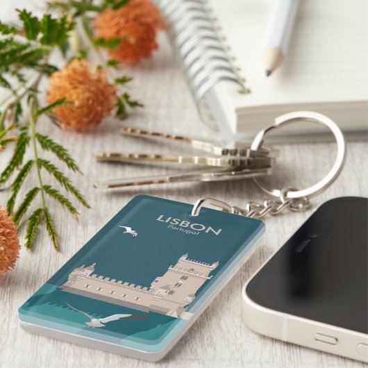 Der Lissaboner Turm von Belem im Stil eines alten  Schlüsselanhänger (Vorderseite rechts)