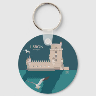 Der Lissaboner Turm von Belem im Stil eines alten  Schlüsselanhänger