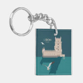 Der Lissaboner Turm von Belem im Stil eines alten  Schlüsselanhänger (Vorderseite links)