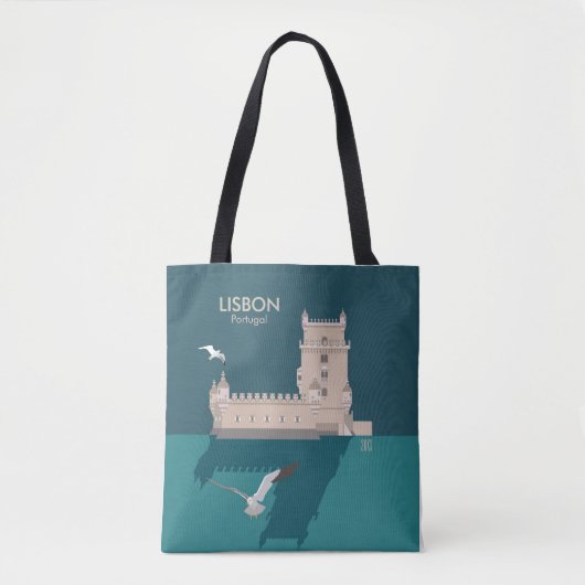 Der Lissaboner Turm von Belem im Stil eines alten Tasche (Vorderseite)