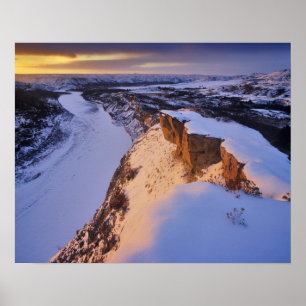 Der Little Missouri River im Winter in Poster