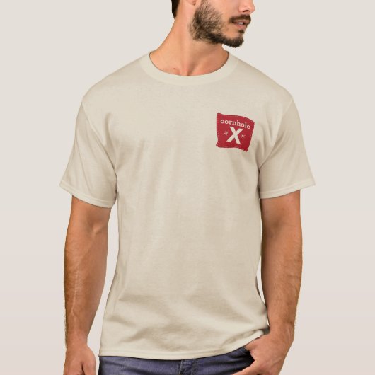 Der Livin der Männer das hohe Leben Cornhole X T-Shirt (Vorderseite)