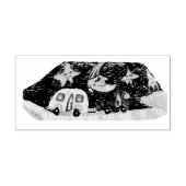 Der LKW, der Anhänger und der schlaflose 😴 Mond � Gummistempel (Prägung)