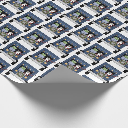 Der LKW des Spaßes halb, der Sankt-Party fährt, Geschenkpapier (Ecke)