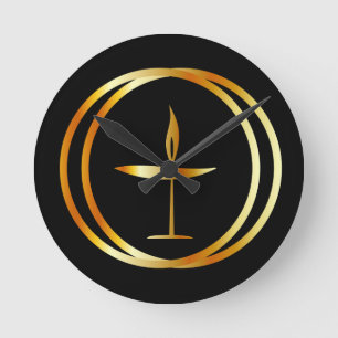 Der lodernde Chalice Runde Wanduhr