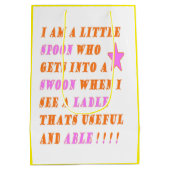 Der Löffel fällt in Liebe mit der Dame und dem Mes Mittlere Geschenktüte (Rückseite)