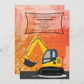 Der Löffelbagger-Einladung des Erbauers Einladung (Vorne/Hinten)