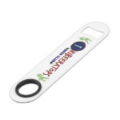 Der Logoflaschenöffner vom TriBEERatops Speedflaschenöffner (Vorderseite Schrägansicht)