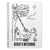 Der Lollipop-Mann hilft, einen Ball von einem Baum Notizblock (Vorderseite)