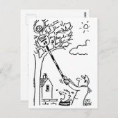 Der Lollipop-Mann hilft, einen Ball von einem Baum Postkarte (Vorne/Hinten)