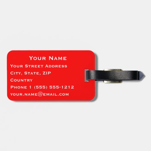 Der London-Bus Gepäckanhänger (Rückseite horizontal)