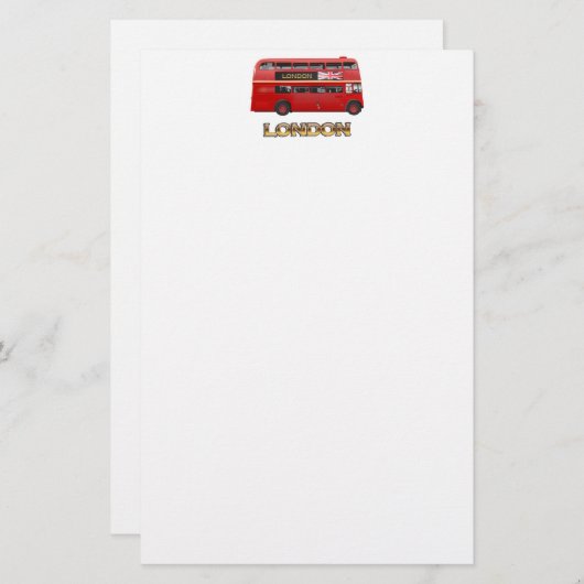 Der London-Rot-Bus Briefpapier (Vorne/Hinten)