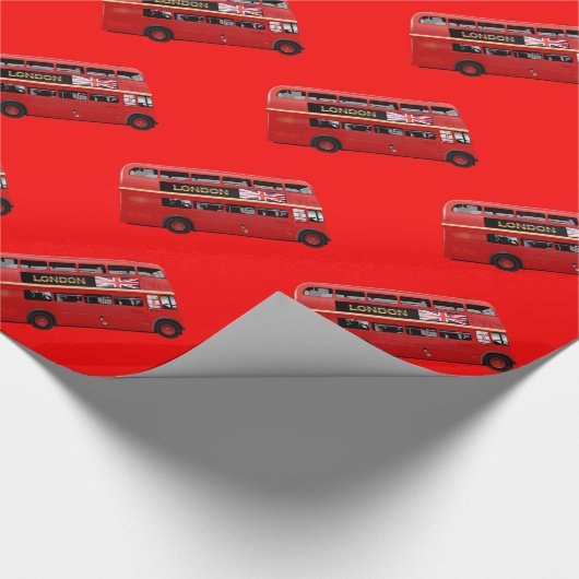Der London-Rot-Bus Geschenkpapier (Ecke)
