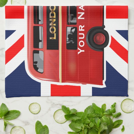 Der London-Rot-Bus Geschirrtuch (Gefaltet)