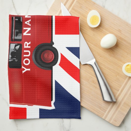 Der London-Rot-Bus Geschirrtuch (Viertel Falte)