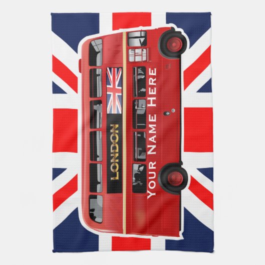 Der London-Rot-Bus Geschirrtuch (Vertikal)