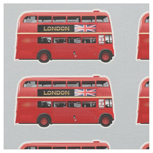 Der London-Rot-Bus Stoff (Nahaufnahme)
