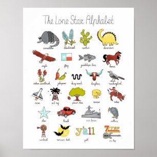 Der Lone Star Alphabet Poster