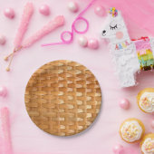 Der Look der Lacquer Wicker Basketweave Textur Pappteller (Party)