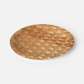 Der Look der Lacquer Wicker Basketweave Textur Pappteller (Schrägansicht)