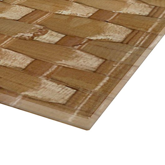 Der Look der Lacquer Wicker Basketweave Textur Schneidebrett (Ecke)